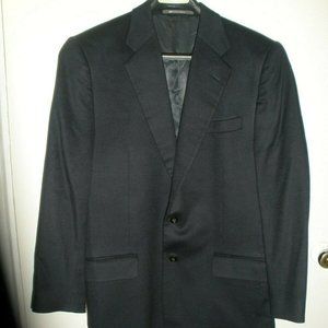 Hickey Freeman Navy Wool Cashmere Coat 39 Regular